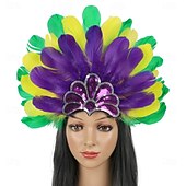 olcso kiegészítők-karnevál 2026 riói karnevál samba kiegészítők többszínű toll karneváli fejdísz brazil fesztivál előadás jelmez