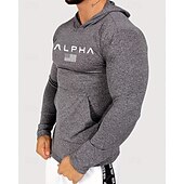 voordelige Hardloop T-shirts en Tanktops-Voor heren Brief Hardloopshirt Compressieshirt Lente Herfst Lange mouw Sneldrogend Compressie Vochtregelerend Sportschooltraining Actieve training Oefening Zwart Grijs Sportkleding Sportkleding
