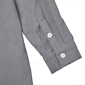 billiga Herrars popover skjortor-Herr Skjorta Casual skjorta Manchesterskjorta Vit Marinblå Blå Mörkgrå Långärmad Slät Huva Ledigt Dagligen Huva Kläder Vintage Mode Streetwear Dagligen