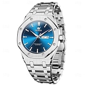 levne Quartz hodinky-OLEVS Muži Křemenný Minimalistický Módní Hodinky na běžné nošení Obchodní Svítící Kalendář Datum týden VODĚODOLNÝ Ocel Hodinky