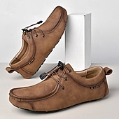 preiswerte Lässige Schnürschuhe-Braune Herren-Freizeitschuhe aus Wildleder, Schnürdesign, leichte, flexible Sohle, klassischer Freizeitstil, geeignet für Alltag und Spaziergänge