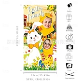 abordables Tapisseries de vacances-Guirlande photo en forme de lapin de Pâques, accessoire idéal pour décorer une porte ou une fête, parfaite pour les décorations de fêtes et les fêtes de Pâques en intérieur ou en extérieur.