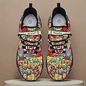 levne Pánské boty-Pánské barevné sváteční tenisky – pruhy a zábavné vzory na Mardi Gras, ideální na karneval, Mardi Gras a pouliční slavnosti