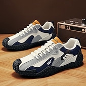 economico Sneakers Casual-scarpe da ginnastica sportive bianche e blu da uomo, pannelli in rete traspirante, suola ammortizzata, stile sportivo casual per camminare e viaggiare