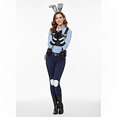 preiswerte Damenkostüme-Tierdetektiv Hase Die Polizistin Cosplay Kostüm Outfits Abenteuerfilm Cosplay Film- und TV-Themenkostüme for Damen Mädchen Erwachsene Kinder Halloween Karneval Leistung Pädagogisches Ankleiden