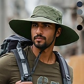 cheap Outdoor Headwear-Sun Hat Bucket Hat Boonie hat Waterproof UV Protection Summer Spring Drawstring Wide Brim Unisex Fishing Activity