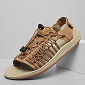 economico Infradito da Vacanza-sandali da uomo color cuoio con cinturini regolabili, traspiranti e comodi, ideali per attività estive all'aperto e vacanze