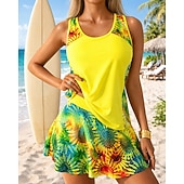 رخيصةأون تنجيد السباحة وبيكيني-نسائي ثوب السباحة تانكيني قطعتين استوائي سريع جاف مطاط بدون كم ملابس السباحة تزلج على الماء شاطئ سباحة الصيف