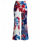  250ή Επέτειος ΗΠΑ Ρετρό / Βίντατζ Δεκαετία '70 Παντελόνια Παντελόνι με καμπάνα Χίπισσα Ντίσκο Ψηλή Μέση Φανταχτερή Φόρεμα Γυναικεία Μασκάρεμα 4η Ιουλίου Πάρτι Ημέρα της ανεξαρτησίας Ενηλίκων