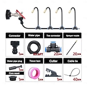 economico Innaffiamento e irrigazione-sistema di raffreddamento a nebulizzazione per esterni con ugelli di nebulizzazione regolabili a 360°, sistema di irrigazione e irrigazione automatico per giardino, patio, serra, raffreddamento e umidificazione