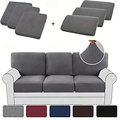 abordables Funda para asientos y reposabrazos de sofá-Juego de fundas de cojín de sofá elásticas de lujo minimalistas, funda completa, funda de sofá elástica antideslizante para sofá de 2/3 plazas