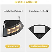 voordelige Pathway Lights &amp; Lanterns-4 stuks buitenverlichting op zonne-energie, waterdichte led-trapverlichting, driehoekige waaiervormige terrasverlichting voor tuin, erf, pad, schutting, patio, landschapsverlichting, op zonne-energie