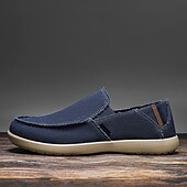 cheap Slip-On Casual Shoes-Men's Beige Canvas Slip-On Shoes, Soft Lightweight Construction, Minimalist Casual Style, Suitable for Everyday Wear, Travel &amp; Leisure
