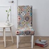 economico Fodera per sedia da pranzo-Coprisedia da pranzo Coprisedia per sgabello Coprisedia in poliestere con stampa geometrica