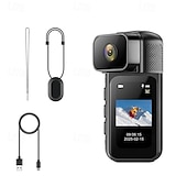 economico Action Camera-Mini telecamera da corpo Wi-Fi da 2,7K, telecamera POV con obiettivo rotante a 180°, mini telecamera sportiva con visualizzazione dello schermo HD da 1,47" per la registrazione quotidiana di riprese