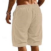 economico Pantaloncini casual-Per uomo Shorts Pantaloncini casual Pantaloncini di velluto a coste Pantaloncini strutturati Tasca Elastico in vita Tinta unica Semplice Comodità Traspirante Lunghezza al ginocchio Casuale All'aperto