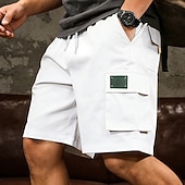 Χαμηλού Κόστους Στρατιωτικά Σορτς-Ανδρικά Φορέματα φορτίου Σορτς φορτίου Σορτσάκια Casual σορτς Τσέπη Ελαστική μέση Σκέτο Πάνω από το Γόνατο Causal ΕΞΩΤΕΡΙΚΟΥ ΧΩΡΟΥ Streetwear Μοντέρνα Κομψό στυλ street Μαύρο Λευκό Μικροελαστικό