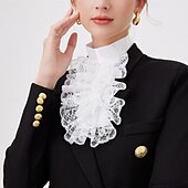 baratos Acessórios e mais-Vintage Rococó Vitoriano Colar destacável Princesa Senhora Renda Fantasia Mulheres Carnaval dia das Bruxas feira renascentista Adulto Mais Acessórios Todas as Estações