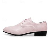 Χαμηλού Κόστους Derby παπούτσια-Ανδρικά ροζ παπούτσια με ανάγλυφο κροκόδειλο, δερμάτινο επάνω μέρος με κορδόνια, μοντέρνο στυλ, ιδανικά για μοντέρνους άνδρες σε γάμους και εκδηλώσεις