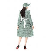  A 250-a aniversare a SUA secolul al 19-lea Anii 1800 Rochie de prerie Set capotă și șorț Mâneci Lungi Fata Pionier Colonial Pionier Războiul Revoluționar Floral Costume de fancy Pentru femei