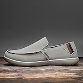 cheap Slip-On Casual Shoes-Men's Beige Canvas Slip-On Shoes, Soft Lightweight Construction, Minimalist Casual Style, Suitable for Everyday Wear, Travel &amp; Leisure