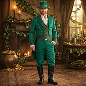  Renaissance Steampunk Coat Pants Hat Long Sleeves Prince Elf Nobleman Fancy Dress Men's Royal Steampunk Event / Party Masquerade Adults' Coat Vest Pants