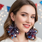 お買い得  アクセサリー-アメリカ建国250周年 イヤリング・ピアス コスプレ 成人 女性用 独立記念日 7月4日 パーティー 性能 ドレスアップ