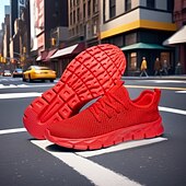 Χαμηλού Κόστους Καθημερινά Sneakers-Ανδρικά αθλητικά παπούτσια από κόκκινο mesh – ελαφριά και εύκαμπτα, κομψά και άνετα, ιδανικά για τρέξιμο και καθημερινή χρήση.
