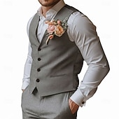 お買い得  結婚式のスーツ-男性用 タキシード パーティースーツ カジュアル ビジネス グレー 秋冬 スーツ ノッチドラペル ファッション フォーマル ソリッド スリムフィット 2点セット