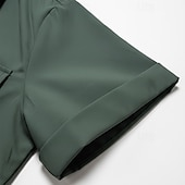 preiswerte Einfache Blusen-Damen Sommerhemd Kleidhemd Bluse Tasche Knöpfe Elegant Vintage Stilvoll Kurzarm Umlegekragen Normale Oberteile Täglich Arbeit Grün Sommer Frühling
