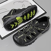 お買い得  アウトドアサンダル-メンズブラウンハイキングサンダル、レースアップ調節可能デザイン、耐久性のあるトラクションアウトソール、トレッキング、釣り、夏用機能アウトドアスタイル