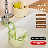 olcso Konyhai tárolás-konyhai mosogató szűrőkosár, függő konyhai mosogató szűrőkosár présürítéssel &amp;öntisztító kialakítás, állítható műanyag sarokmosogatók, ételfogó prés, automatikus ürítő sarokszűrő kosarak