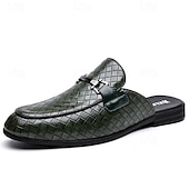 Недорогие Мужские клоги и мюли-Мужские красные лоферы из искусственной кожи, с текстурой под крокодиловую кожу, без шнурков, элегантная свадебная обувь, для торжественных случаев.