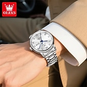 levne Mechanické hodinky-Nové pánské business hodinky Olevs se světelným kalendářem, týdenním zobrazením, plně automatickým mechanickým strojkem, ležérní a módní digitální hodinky, voděodolné, sportovní náramkové hodinky