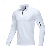 Χαμηλού Κόστους T-shirts και αμάνικα μπλουζάκια για τρέξιμο-Ανδρικά Μονόχρωμο Tricou de Alergat Μπλούζα συμπίεσης Άνοιξη Φθινόπωρο Κουμπώσου Μακρυμάνικο Γρήγορο Στέγνωμα Συμπίεση Ύγρανση Αναπνέει