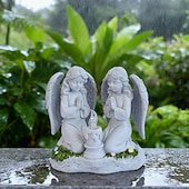 olcso Pathway Lights &amp; Lanterns-1 db kültéri, napelemes, vízálló, imádkozó angyalfigura gyantás lámpa, kerti udvari ösvény gyepdekoráció, vallási angyalszobor, mezőgazdasági tájvilágítás, kültéri dekoratív kiegészítő lámpa