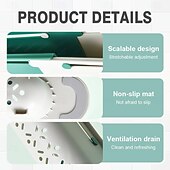 cheap Kitchen Storage-2Pcs Telescopic Sink Storage Rack, Adjustable Kitchen Sink Organizer Rack, Expandable Telescopic 2 in 1 Sink Drainer, Sponge Soap Holder for Home Kitchen Supplies