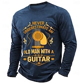  Herren Lustiger Slang T Shirt Langarm T-Shirt 3D-Druck Rundhalsausschnitt Hemd Mode Täglich Basic Lässig Täglich Straße Blau Schwarz Grün Sommer Frühling Bekleidung S M L XL XXL XXXL