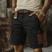 economico Classico-Per uomo Pantaloncini cargo Pantaloncini da esterno Pantaloncini casual Pantaloncini da Escursionismo Patchwork Multi-tasche Gamba Dritta Blocco di colori Tinta unita Indossabile Traspirante Corto