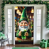 cheap Garage &amp; Door Banners-St. Patrick's Day Posters Door Cover Outdoor Banners Green Hat Shamrock Cute 3D Party Dorm Teens Room College Dorm Guys Man Cave Frat Bedroom Shooting Backgrounds Home Decor