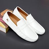 economico Mocassini casual-Per uomo Casual Quotidiano Pelle PU Confortevole Mocassino Rosso marrone Nero Bianco