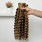 preiswerte 1 Bündel Echthaar webt-Highlight P4/27# Echthaar-Extensions, Deep Wave, 1 Bündel, 30-70 cm