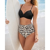 رخيصةأون تنجيد السباحة وبيكيني-نسائي ثوب السباحة لباس السباحة بيكيني بخصر عالٍ لون سادة حماية UV مطاط بدون كم ملابس السباحة تزلج على الماء غوص سباحة الصيف