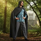  Medieval Renacimiento Capa Disfraz de lujo Sayo Larga Caballero Vikingo caballero celta Disfraz Hombre Celta Fantasía Víspera de Todos los Santos Carnaval Rendimiento LARP Feria Ren Adulto Disfraz
