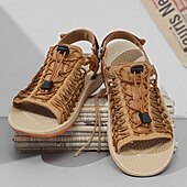 economico Infradito da Vacanza-sandali da uomo color cuoio con cinturini regolabili, traspiranti e comodi, ideali per attività estive all'aperto e vacanze