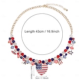  250e anniversaire des États-Unis Collier Occasionnel Adulte Unisexe Jour de l'Indépendance / 4 Juillet 4 Juillet Soirée Performance Se déguiser
