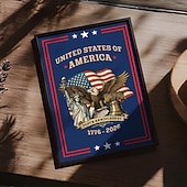 abordables Hasta 30 $-Cartel de aniversario 250 de EE.UU. cartel de cumpleaños americano pancarta de cartel del Día de la Independencia de EE.UU. águila campana Estatua de la Libertad patriota