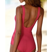 levne Rash guardy One Piece-Dámské Standard Rashguardy z jednoho kusu Plavky Jednodílné díly Jednobarevné Otevřít Zpět Ochrana proti UV záření Elastický Bez rukávů Plavky Bodýčko Surfování Potápění Plavání Léto