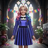 economico Costumi da donna-Vestito Costume di fantasia Uniforme scolastica Accademia oscura Orrore gotico Gotico Orrore Costume Spaventoso Bambini Adulti Per donna Ragazze Halloween Carnevale Feste Performance Vestirsi