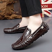 economico Mocassini casual-Per uomo Casual Quotidiano Pelle PU Confortevole Mocassino Rosso marrone Nero Bianco